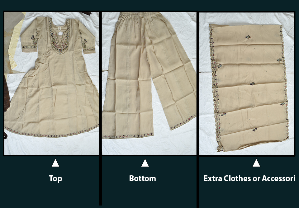 Tutorial step 1: Shoot a clean flat lay photograph of your garment on a neutral background